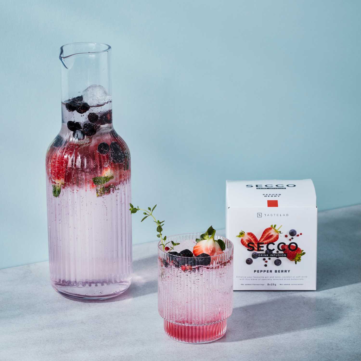 Pepper Berry Secco in a Glass