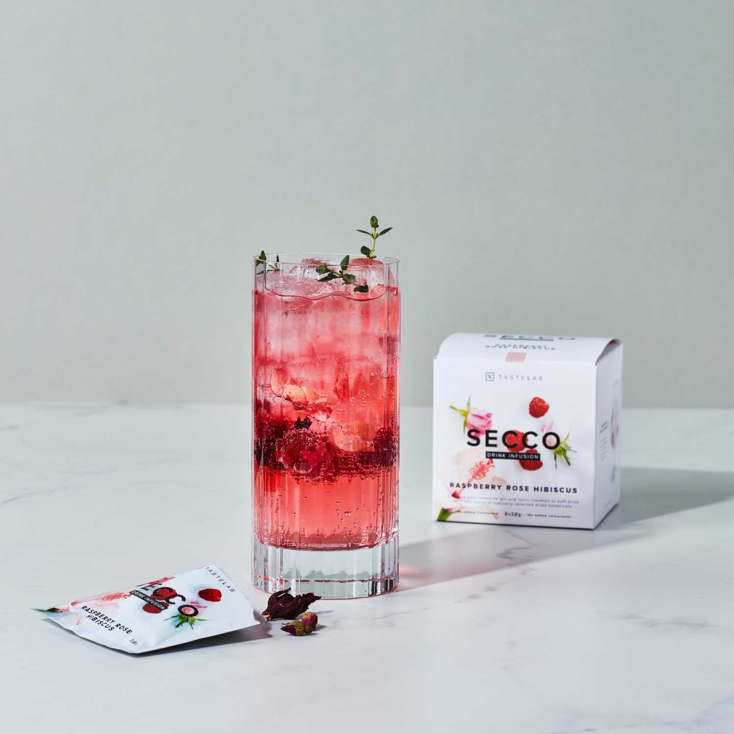 Raspberry Rose Secco In a Glass